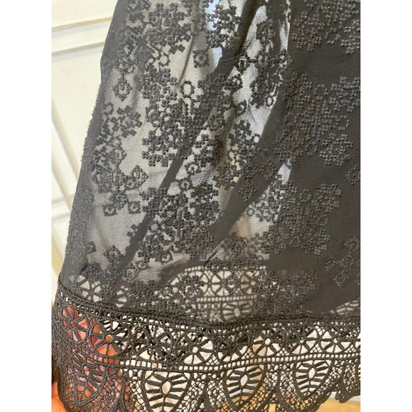 Joie Black Spaghetti Strap Lace Top Size Small Silk - Picture 5 of 6